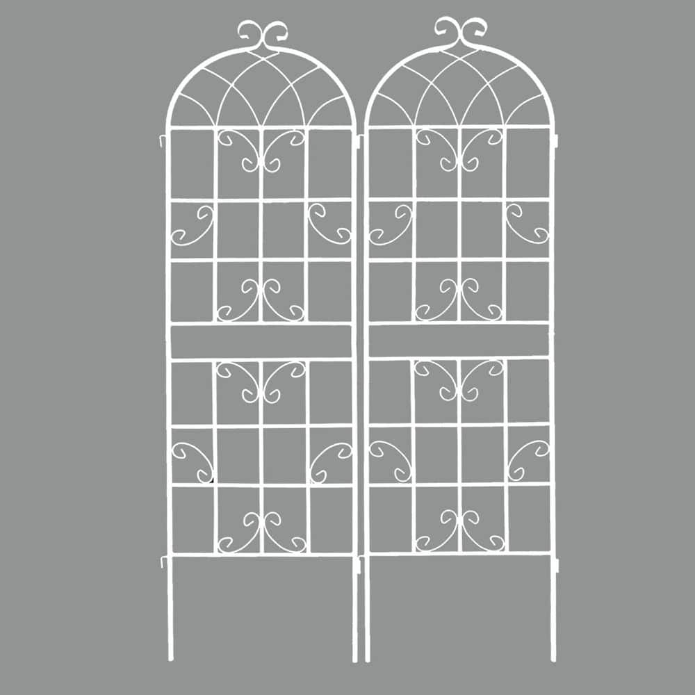 2 Pack Metal Garden Trellis 71 in. x 20 in. Rustproof Climbing Plant Support Arbors-White price history on PriceWatchPro