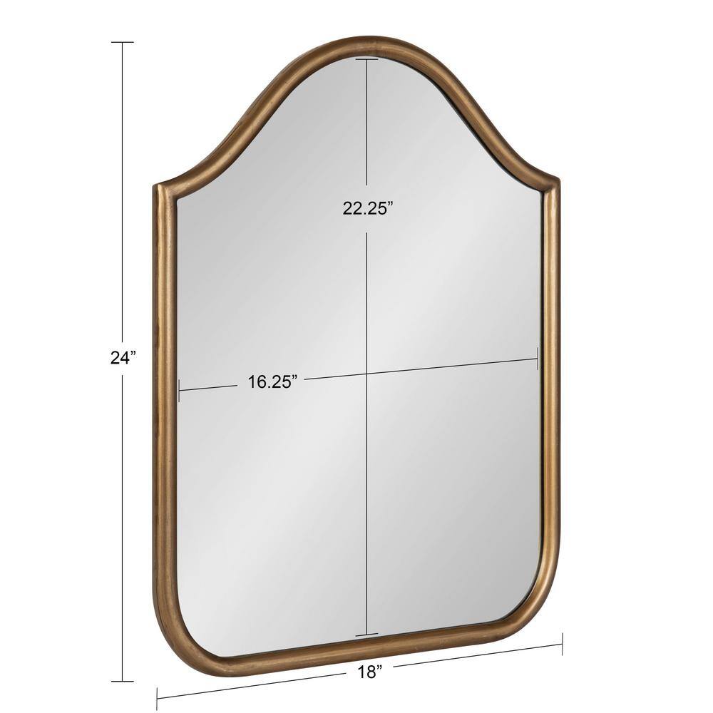 Gold Scalloped Arched Wall Mirror, 18x24