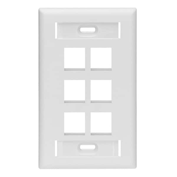Leviton White 1-Gang Audio/Video Wall Plate (1-Pack) 42080-6WS