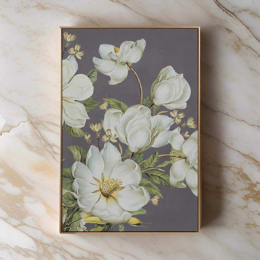 Nia 32 x 47 Multicolor Floral Microfiber and Pine Wall Art