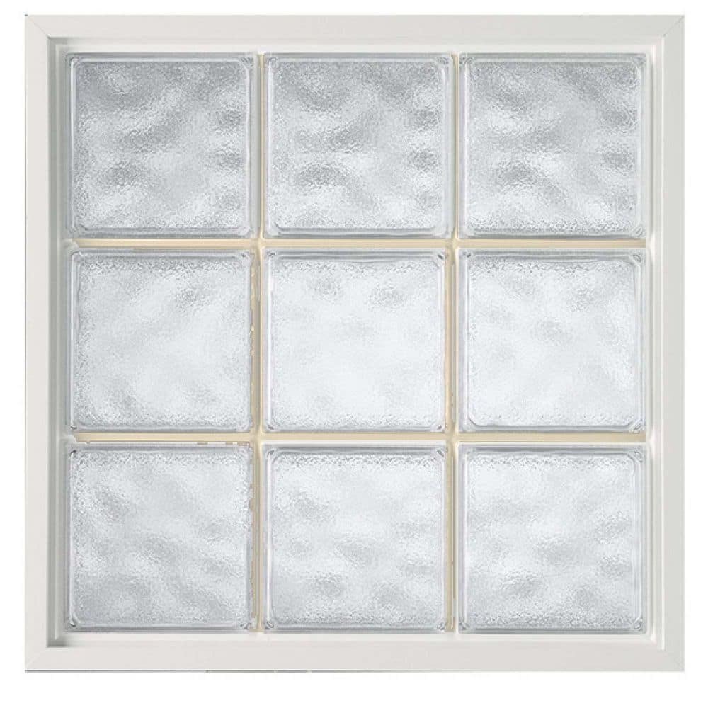34 in. x 50 in. Acrylic Block Fixed White Vinyl New Construction Picture Window-Glacier Block price history on PriceWatchPro