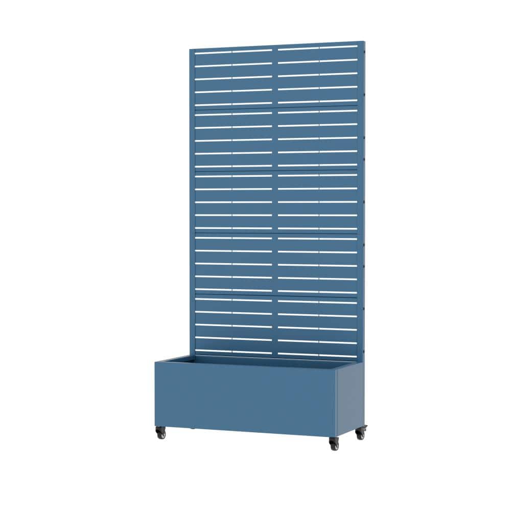 72 in. H x 35 in. W Starry Night Blue Outdoor Galvanized Steel Privacy Screen Planter Box Trellis with Detachable Wheels price history on PriceWatchPro