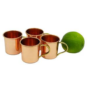 2 oz. 100% Copper Mini Mule Mug Shot Glass (Set of 4)  Mule Shot Glasses For Tequila, or Shot Of Your Choice