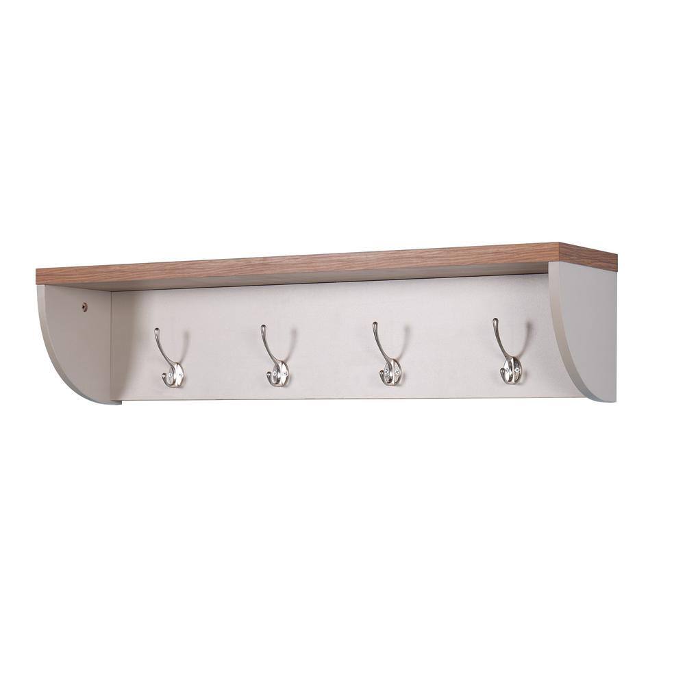 Miscool 35.04 in Entryway White Wall Mounted Coat Rack YCH10Y200W The