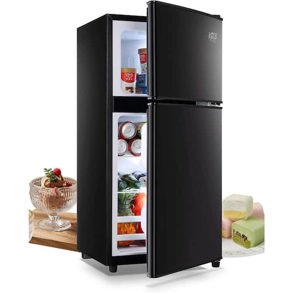 Krib Bling 17.5 in. 3.5 cu.ft. Compact Mini Refrigerator in Black with Top Freezer