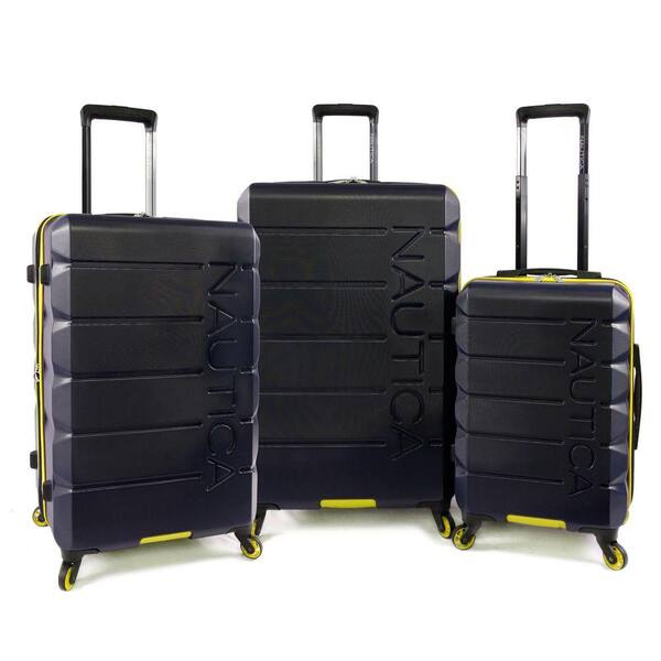 Nautica Lightview 3-pcs Hardside Luggage Set - Navy/Yellow NT-AB