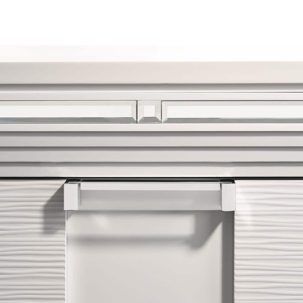 White Glam 2-Drawer Nightstand with USB Ports