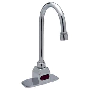 AquaSense Battery Powered Touchless Single Hole Gooseneck Sensor Bathroom Faucet with 1.5 gpm Laminar Flow in Chrome