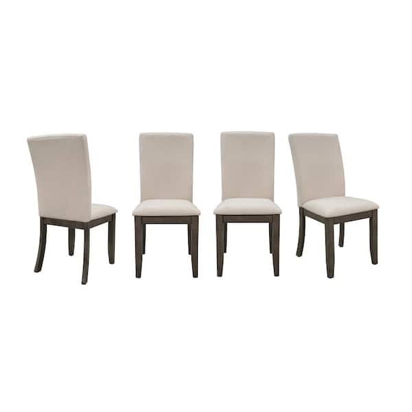 Wateday Beige Upholstered Dining Side Chair (Set of 4)
