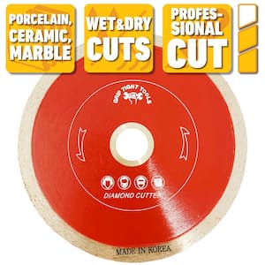 4-1/2 in. Professional Continuous Rim Tile Cutting Diamond Blade for Cutting Porcelain, Ceramic and Marble (10-Pack)