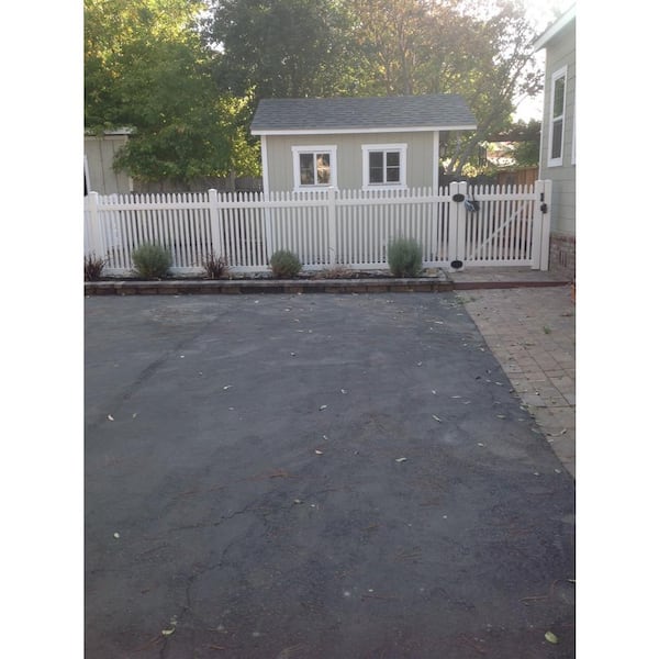 Weatherables Hartford 4 ft. W x 5 ft. H White Vinyl Picket Fence Gate