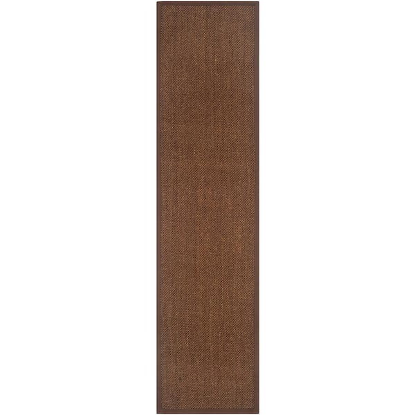 Natural Fiber Brown 2 ft. x 10 ft. Border Runner Rug