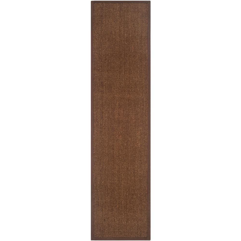 Natural Fiber Brown 3 ft. x 12 ft. Border Runner Rug price history on PriceWatchPro