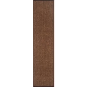 Natural Fiber Brown 3 ft. x 22 ft. Border Runner Rug