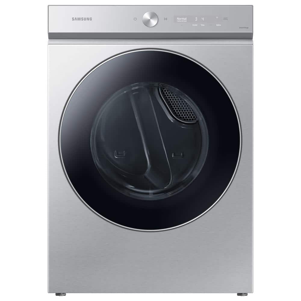 Samsung Bespoke 7.6 cu. ft. Ultra-Capacity Vented Gas Dryer in Silver Steel with AI Optimal Dry and Super Speed Dry