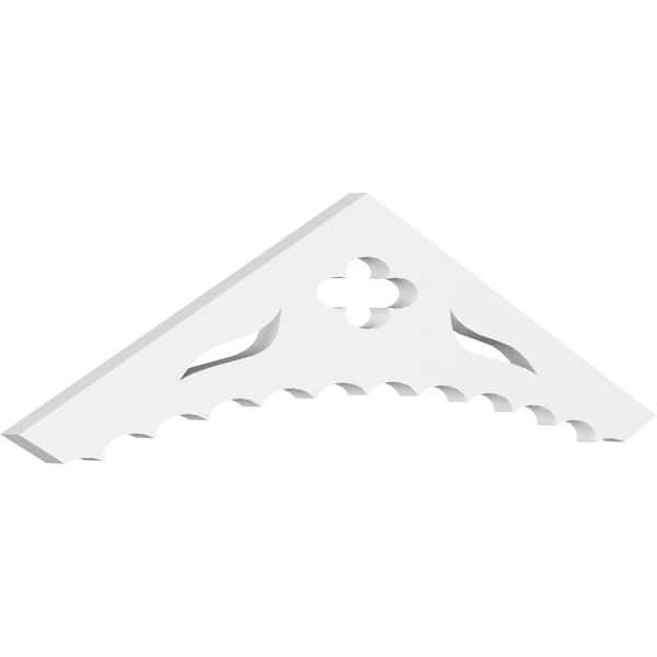 Ekena Millwork 1 in. x 36 in. x 9 in. (6/12) Pitch Wellington Gable Pediment Architectural Grade PVC Moulding
