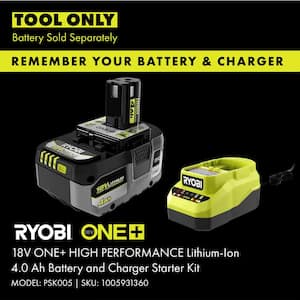 1 Plus 18-Volt (2) 4.0 AH Batteries and Charger Starter Kit