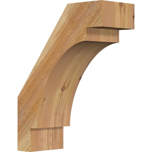 Ekena Millwork 6"W x 14"D x 18"H Merced Rough Sawn Knee Brace, Western Red Cedar
