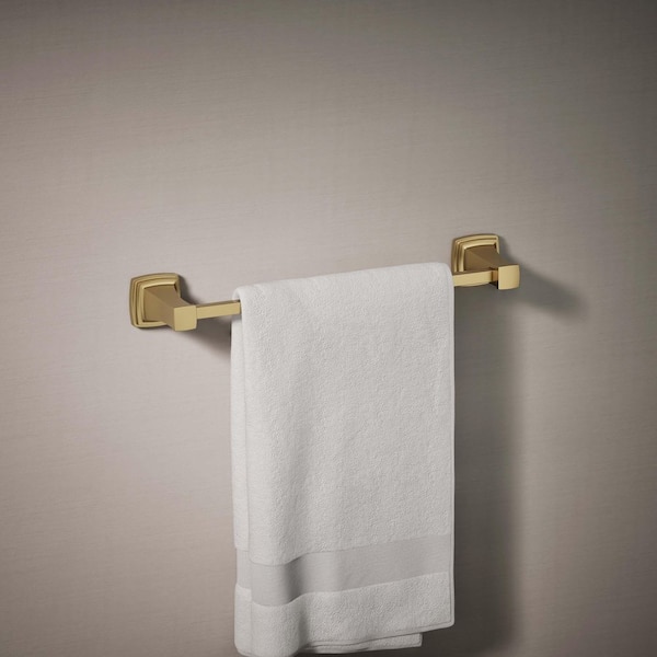 Riff 18 in. Single Towel Bar in Vibrant Brushed Moderne Brass