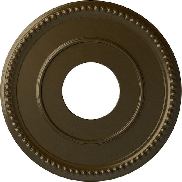 Ekena Millwork 3/4" x 12-1/2" x 12-1/2" Polyurethane Bradford Ceiling Medallion, Brass