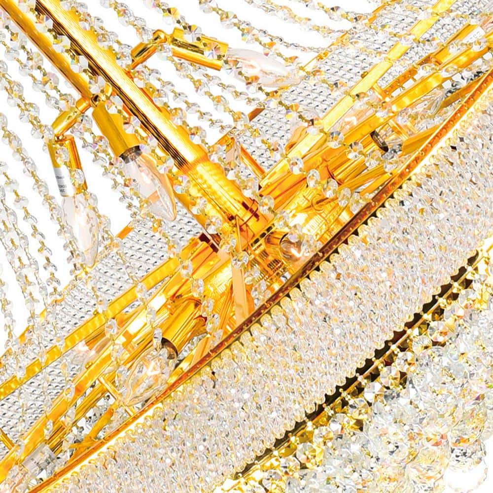Gold Empire 38-Light Crystal Tiered Chandelier