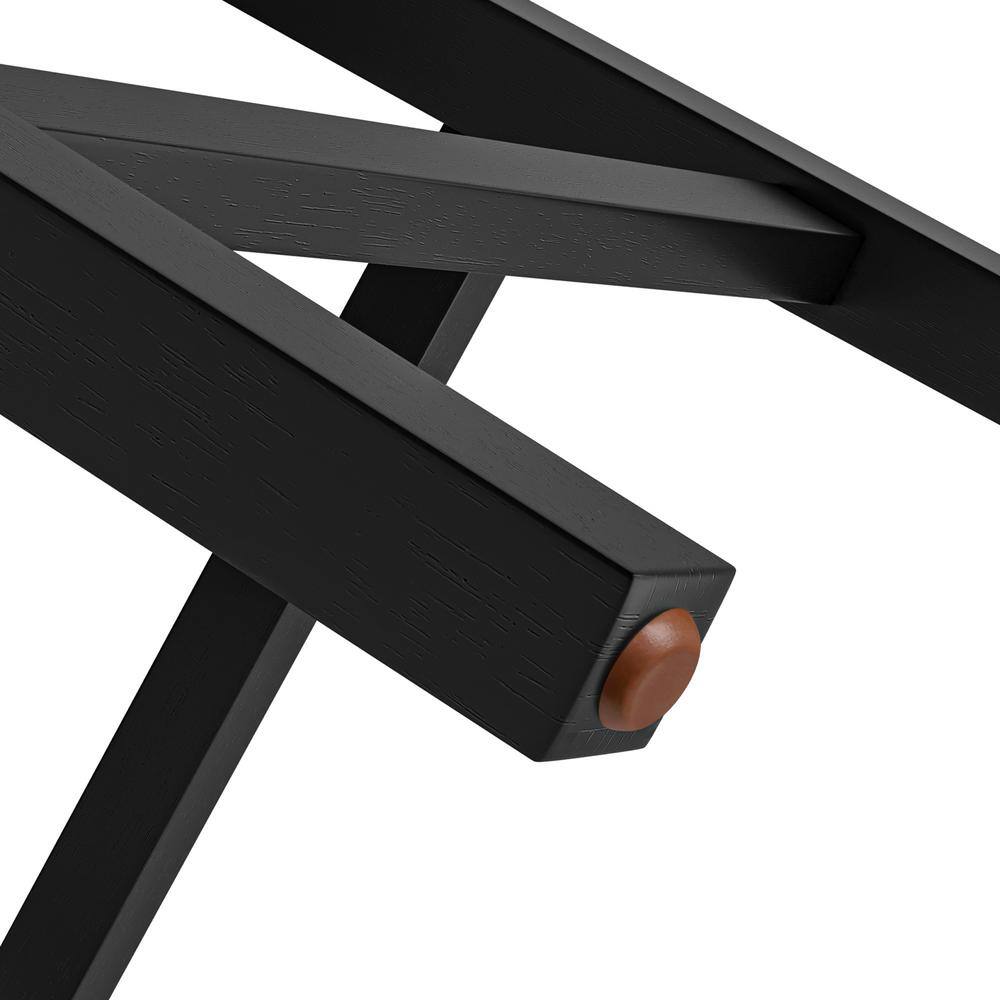Ionia 24" Black Wood Counter Height Bar Stools, Set of 2
