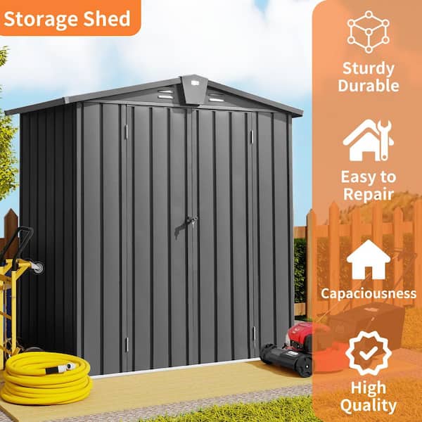 ToolCat 5.7 ft. W x 3 ft. D Metal Outdoor Storage Shed Garden Tool