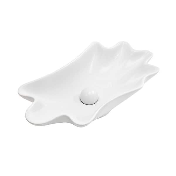24.41 in. L X 13 in. W White Vessel Bathroom Sink