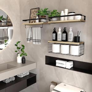 5.9 in. W x 16 in. D Light Brown Wall Mounted Wood Decorative Wall Shelf
