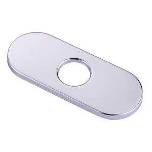6.3 in. x 2.56 in. x 0.71 in. Stainless Steel Kitchen Sink Faucet Hole Cover Deck Plate Escutcheon in Polished Chrome