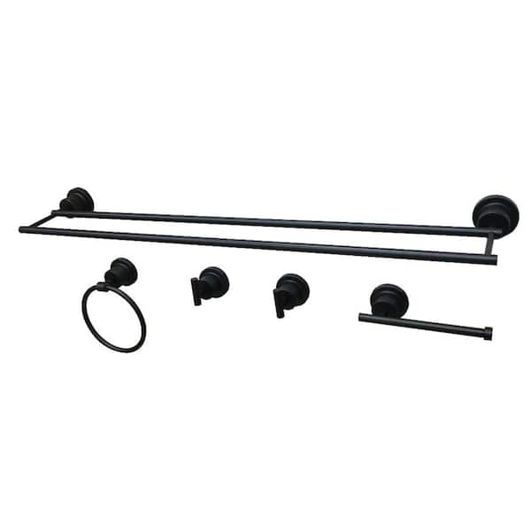 Kingston Brass Modern 5-Piece Bath Hardware Set in Matte Black