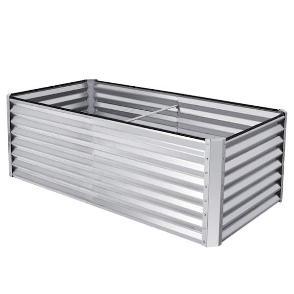 Gymax 70 in. x 35 in. x 24 in. Raised Garden Bed Large Metal Planter ...