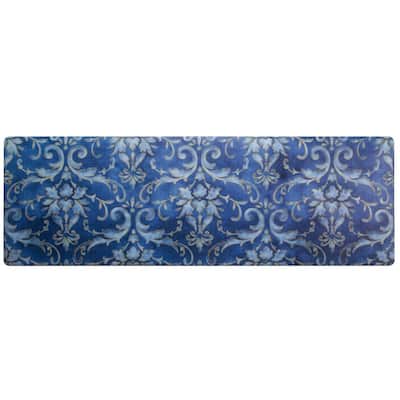 Comfort Area Rug Flowers Curl Tribal Paisley Elements Non-Slip Kitchen Rug Floor Mat,Anti Fatigue Standing Mat for Dinning Room Laundry Room Office Hallway 39 x 20 