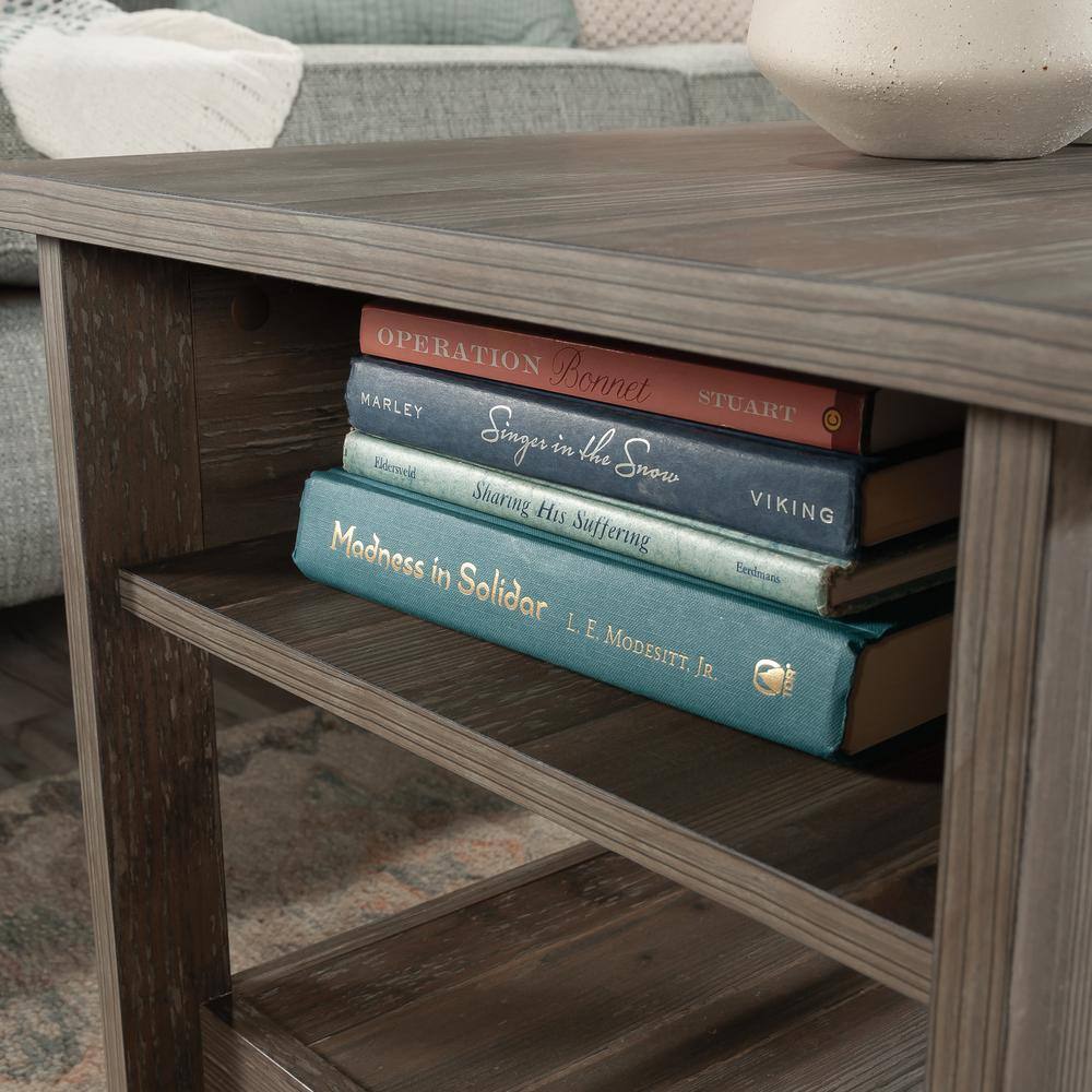 Pebble Pine Lift-Top Coffee Table with Storage Shelf