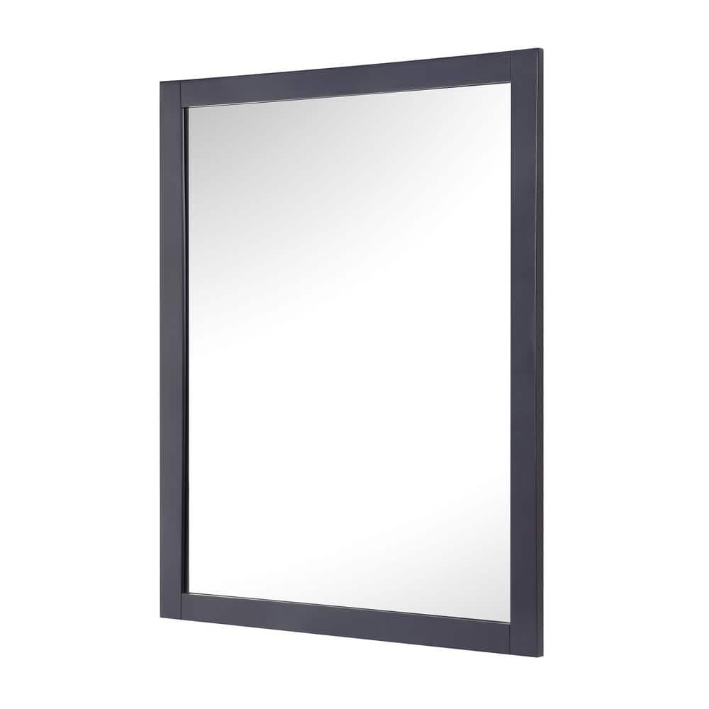 Tahoe Classic Dark Charcoal Solid Wood 28" x 36" Rectangular Wall Mirror
