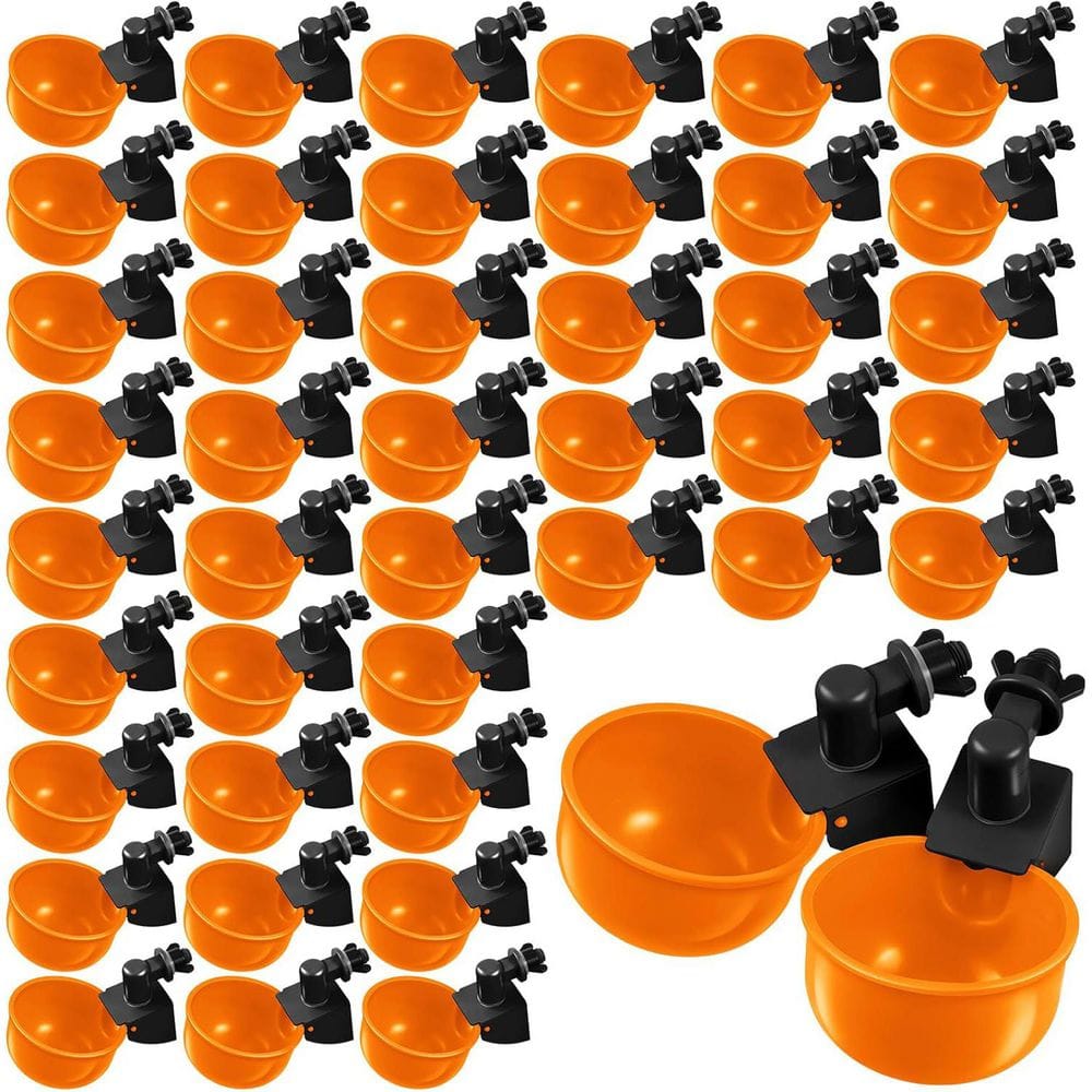 Automatic Poultry Waterer Kit 50 Pack Orange Plastic for Chicken Duck Goose Turkey Bunny Versatile Hands-Free Design price history on PriceWatchPro