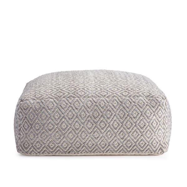 Willamette Slate 34 in. x 34 in. x 16 in. Gray and Beige Ottoman