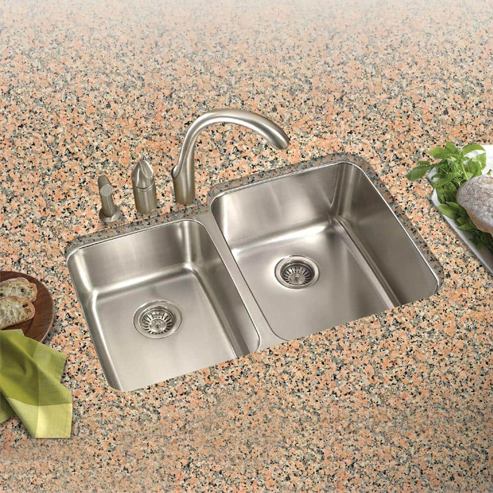 Medallion 33'' Stainless Steel Double Bowl Undermount Kitchen Sink