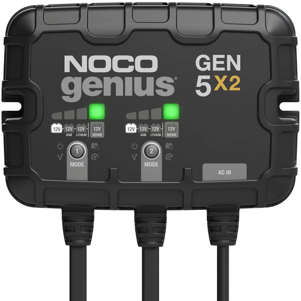 NOCO Genius 2-Bank 10-Amp (5-Amp Per Bank) Fully-Automatic Smart