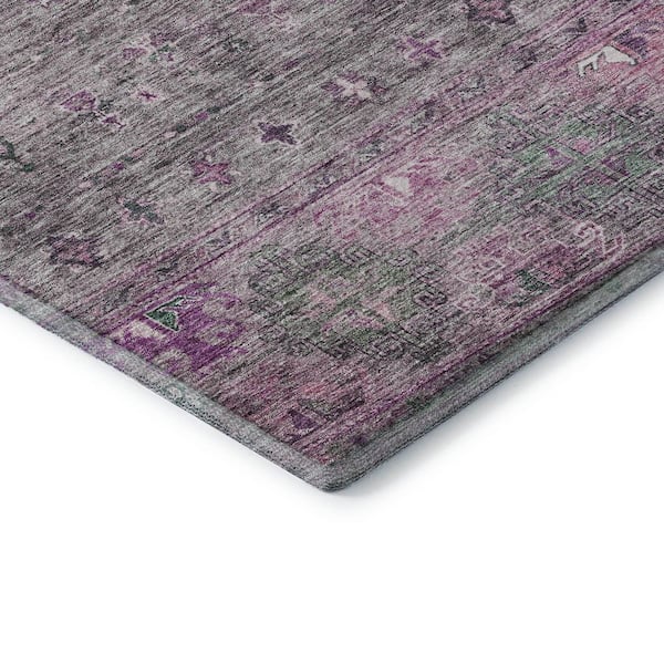 Mayfield Premium Machine Washable Abstract AMF1220 Purple 9 ft. x 12 ft. Area Rug