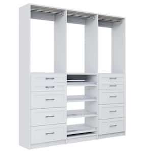 MODULAR CLOSETS Alto 81 in. W White Tower System Shaker 2 4-Drawer