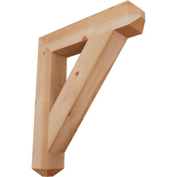 Ekena Millwork 3.5 in. x 26 in. x 22 in. Western Red Cedar Traditional Craftsman Smooth Bracket