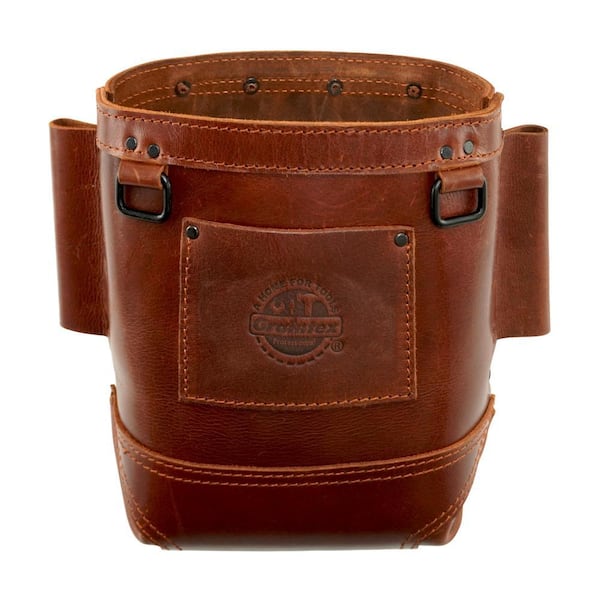 5 in. Large Pocket Nut and Bolt Tool Bag with Tunnel Loops for Belt in Heavy-Duty Canvas