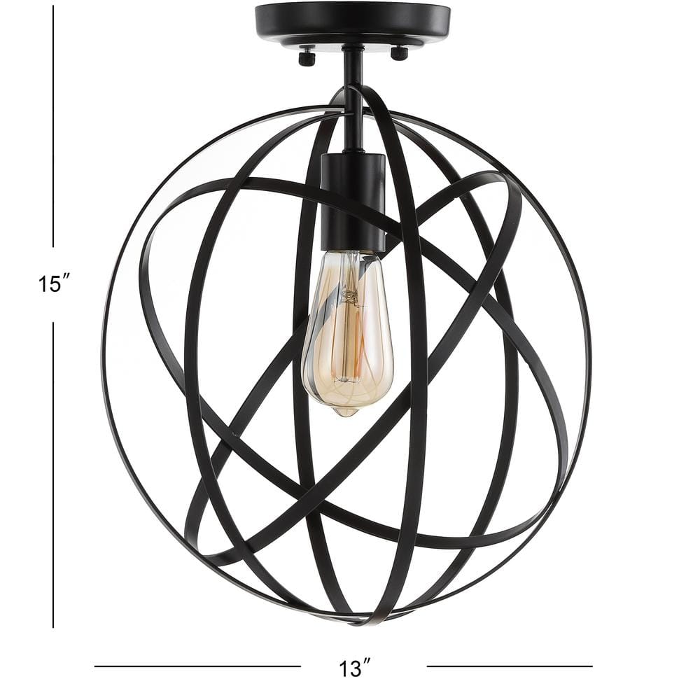 13" Oil Rubbed Bronze Drum LED Flush Mount Ceiling Light
