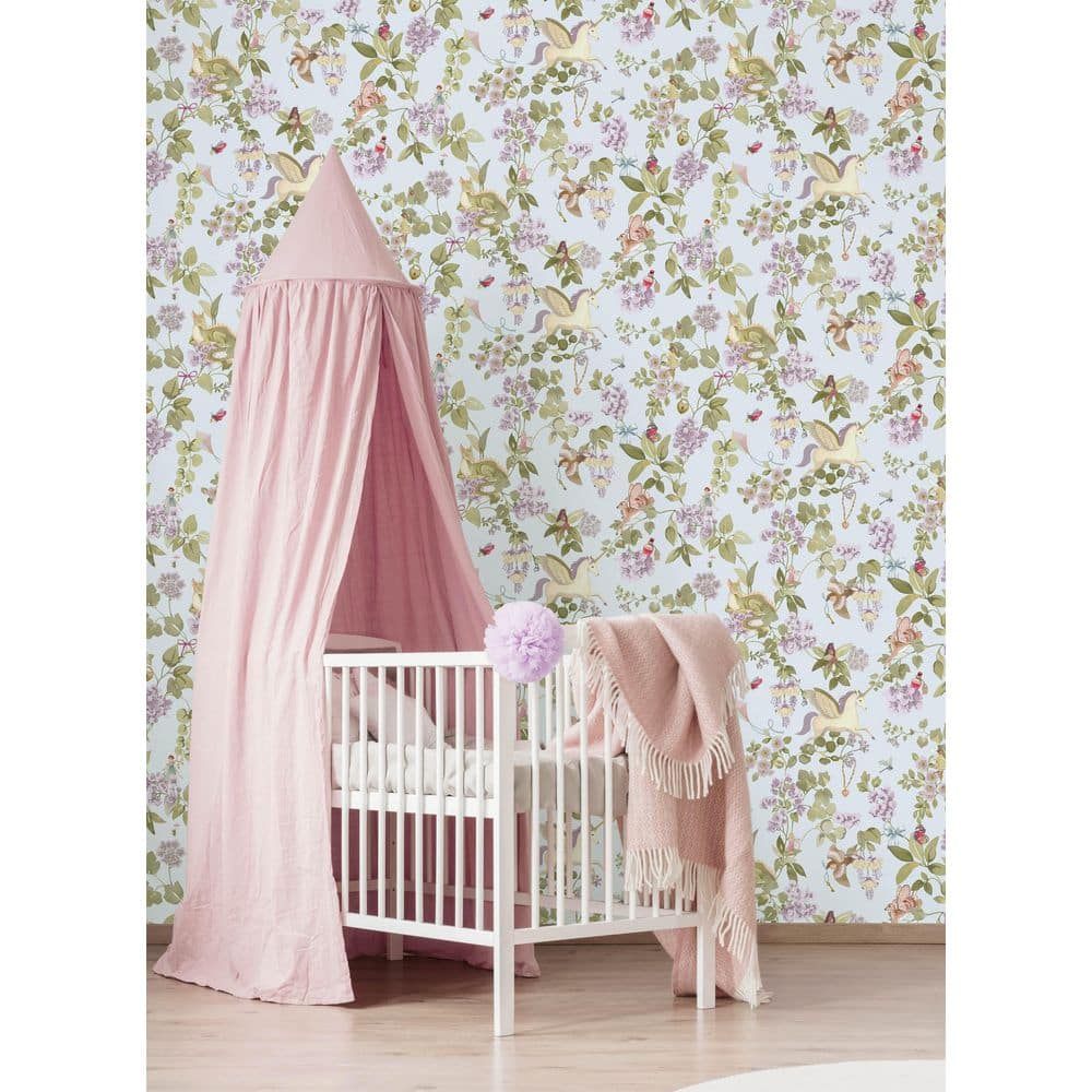 Sky Blue Mystical Garden Wallpaper Print Non Woven Non-Pasted Textured Wallpaper 57 Sq. Ft. price history on PriceWatchPro
