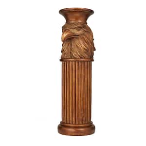 7 in.  Bronze Polystone Eagle Pedestal End Table