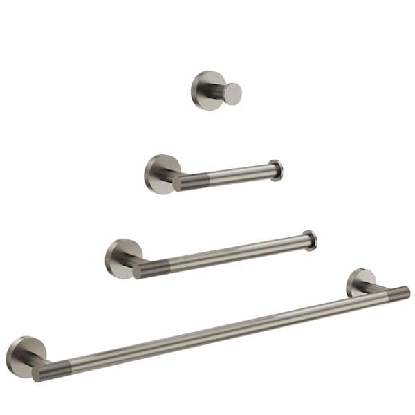 4-Piece Bath Hardware Set in Brushed Nickel