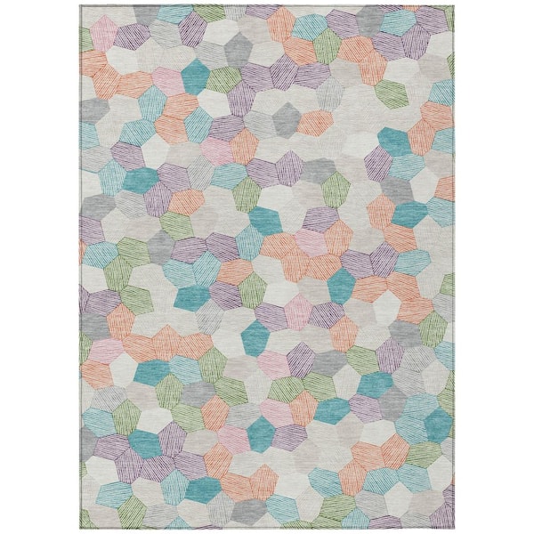 Chantille Machine Washable Indoor/Outdoor Abstract ACN2573 Pearl 9 ft. x 12 ft. Area Rug