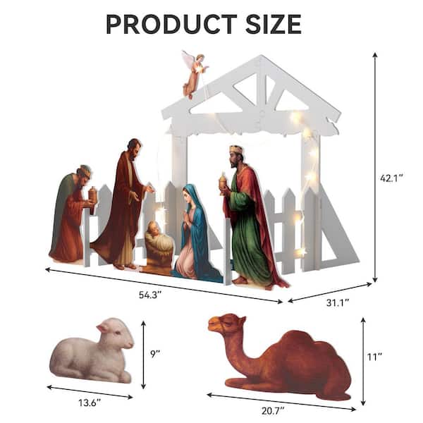 Acrylic Nativity Scene – Christmas Figurine Set For Home Decor, Holiday Manger Display With Detailed Religious Figures