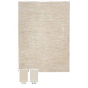 Essentials 6 ft. x 9 ft. Ivory Beige Solid Contemporary Indoor/Outdoor Patio Area Rug